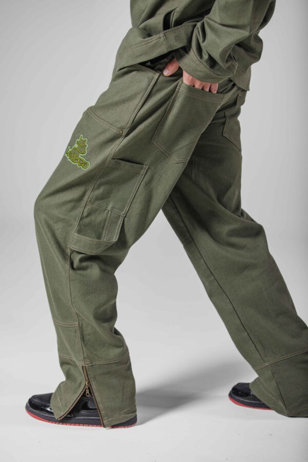 Pantalon Cargo Baggy Vert Olive - Unisex ( Oversize ) – Image 6